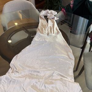 Elegant Backless White Dress